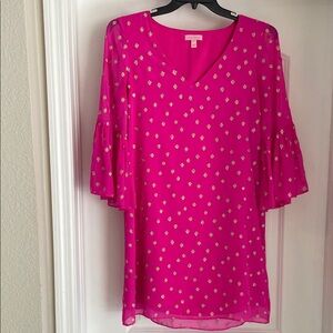 Lilly Pulitzer Pink Floral Midi Dress